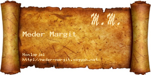 Meder Margit névjegykártya